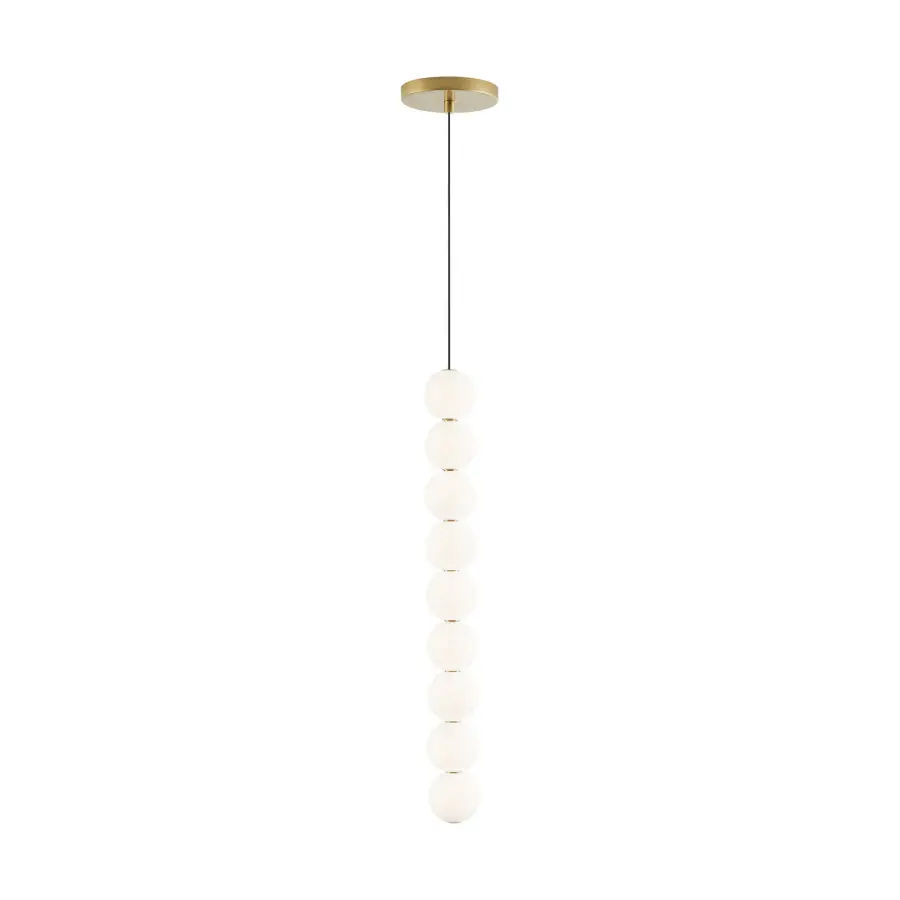 Orbet 9-Light LED Pendant in Natural Brass