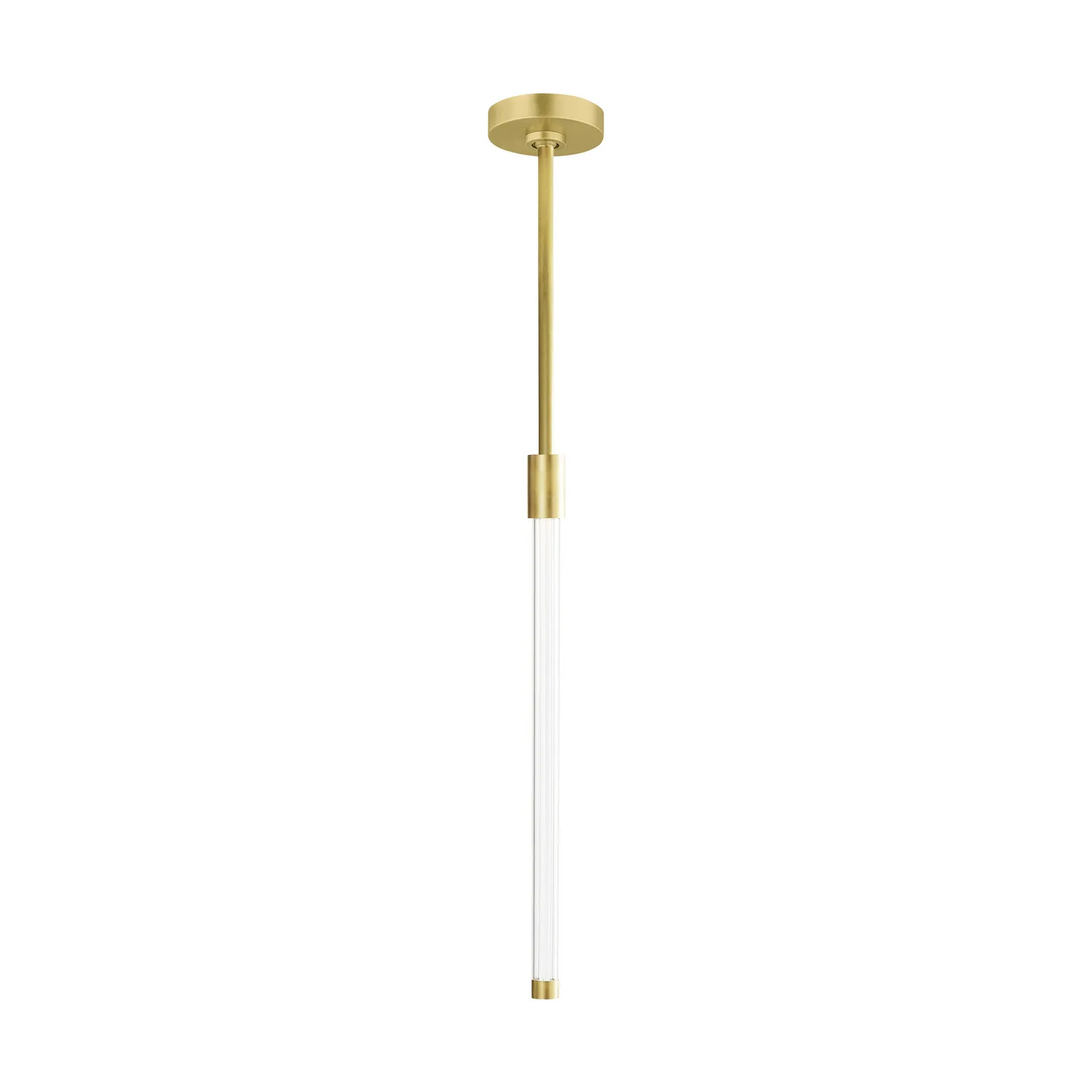 Phobos Small LED Pendant in Natural Brass