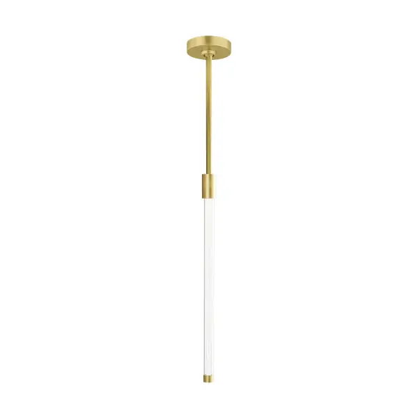 Phobos Small LED Pendant in Natural Brass