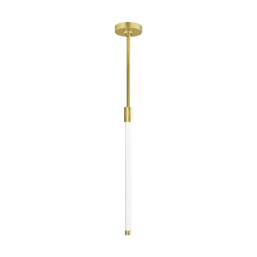 Phobos Small LED Pendant in Natural Brass