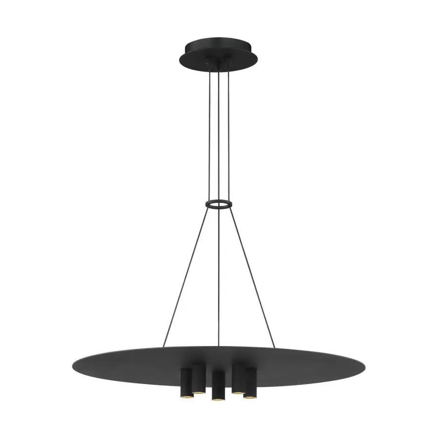 Ponte 22" LED Pendant in Nightshade Black