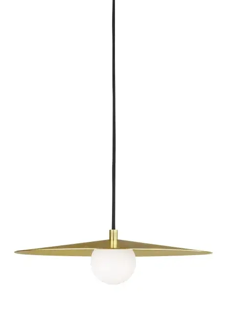 Pirlo One Light Pendant in Aged Brass