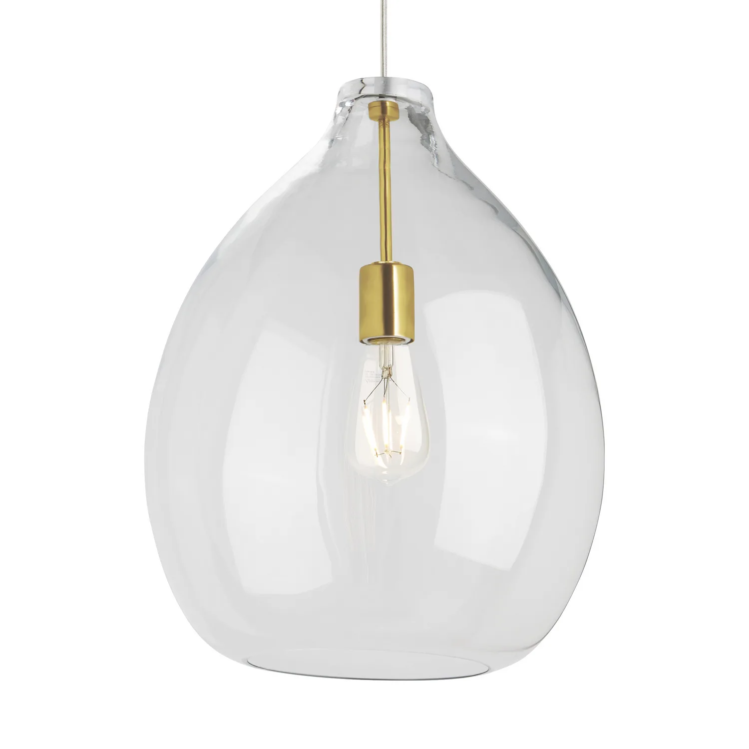 Quinton LED Pendant in Natural Brass