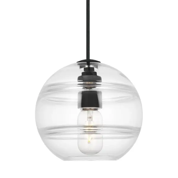 The Sedona pendant combines artisanal glasswork with modern LED efficiency. Its clear glass orb features hand-crafted interior bands that create visual depth, while the compact 7.5-inch size makes it ideal for multiples or tight spaces.