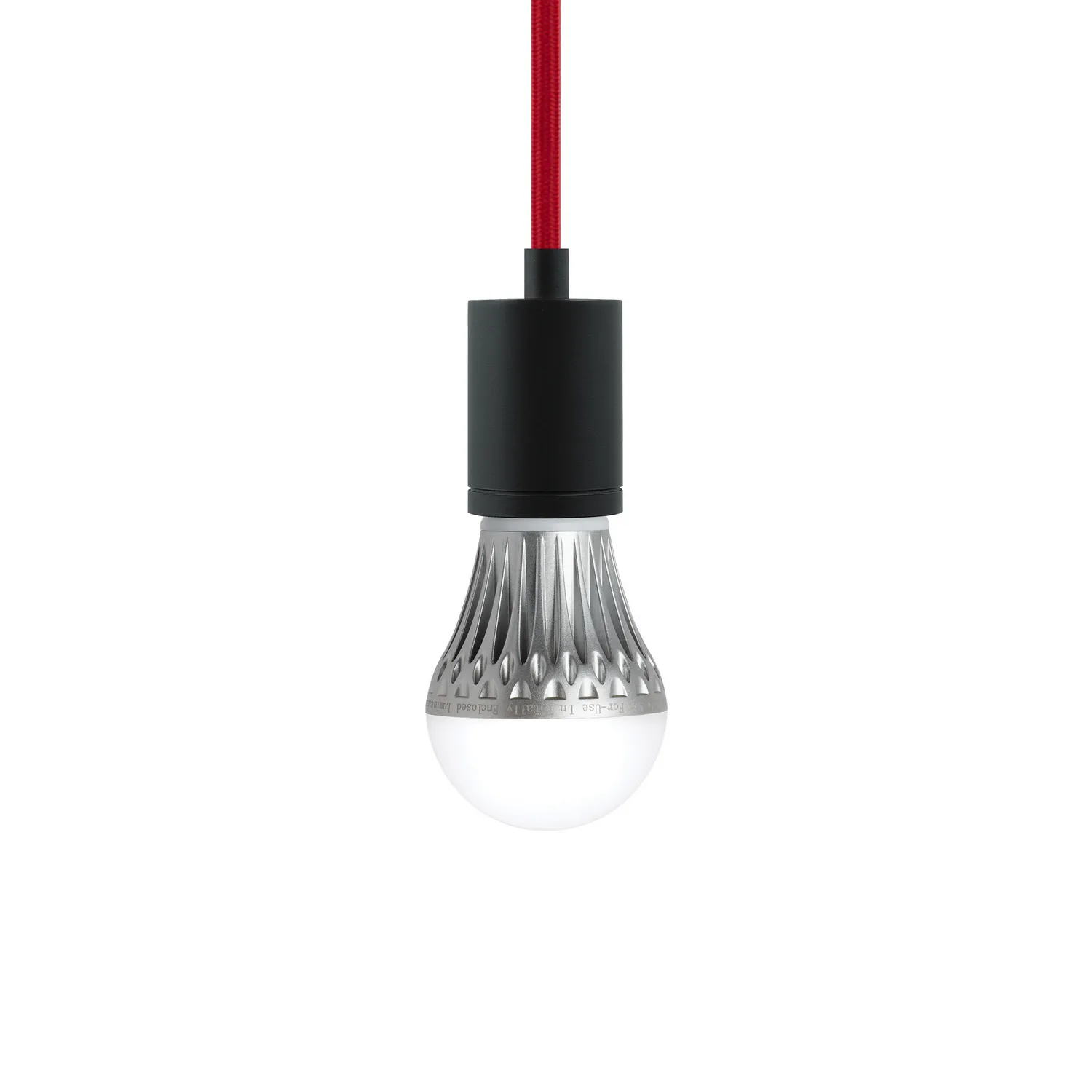 SoCo One Light Mini Pendant in Black with Red Cord
