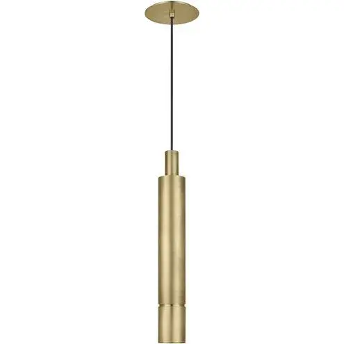 Designer Mick De Giulio reimagines the classic metal cylinder pendant with a recessed reveal detail and three interchangeable ring accents. The slim 3-inch profile and warm LED output make it ideal for task lighting over counters and tables.