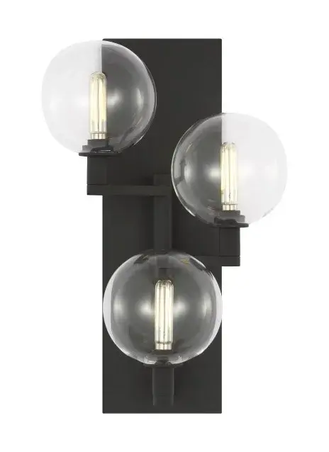 Gambit Triple LED Wall Sconce in Nightshade Black