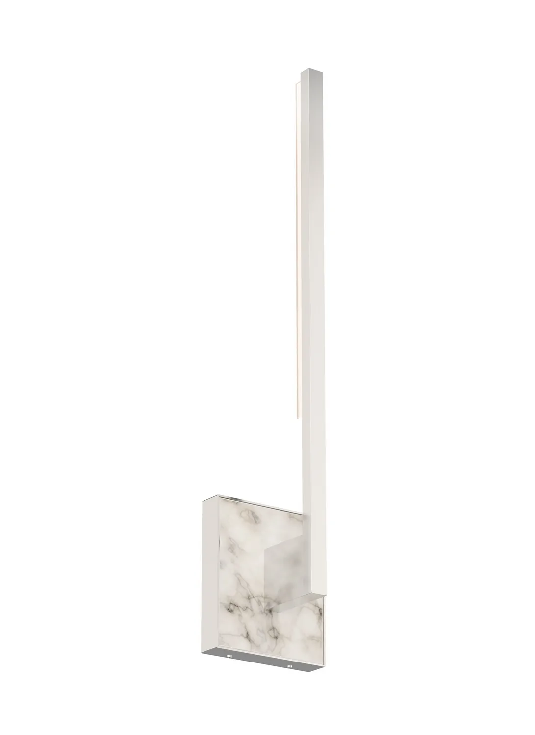 Klee LED Wall Sconce in Polished Nickel with White Marble