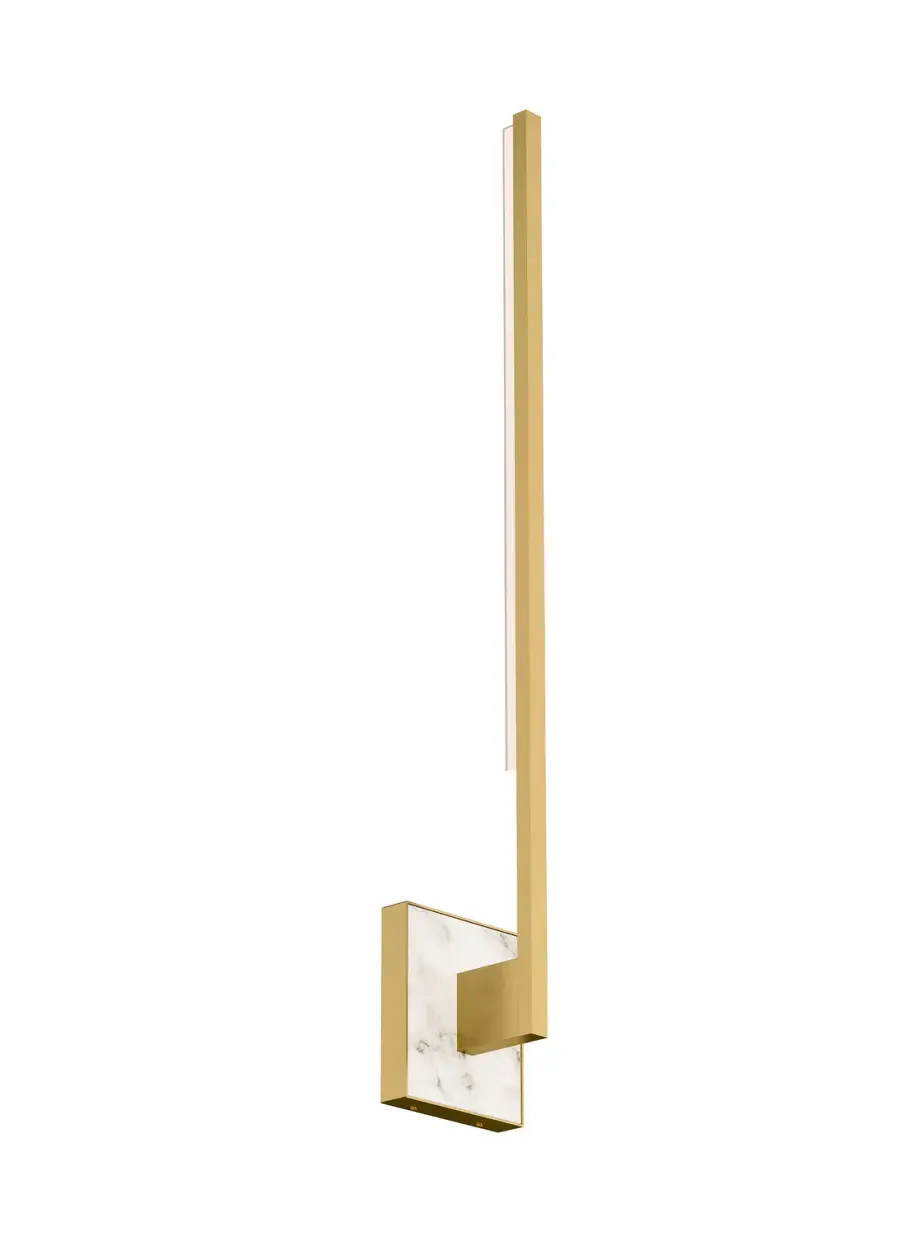 Klee 30 LED Wall Sconce in Natural Brass with White Marble
