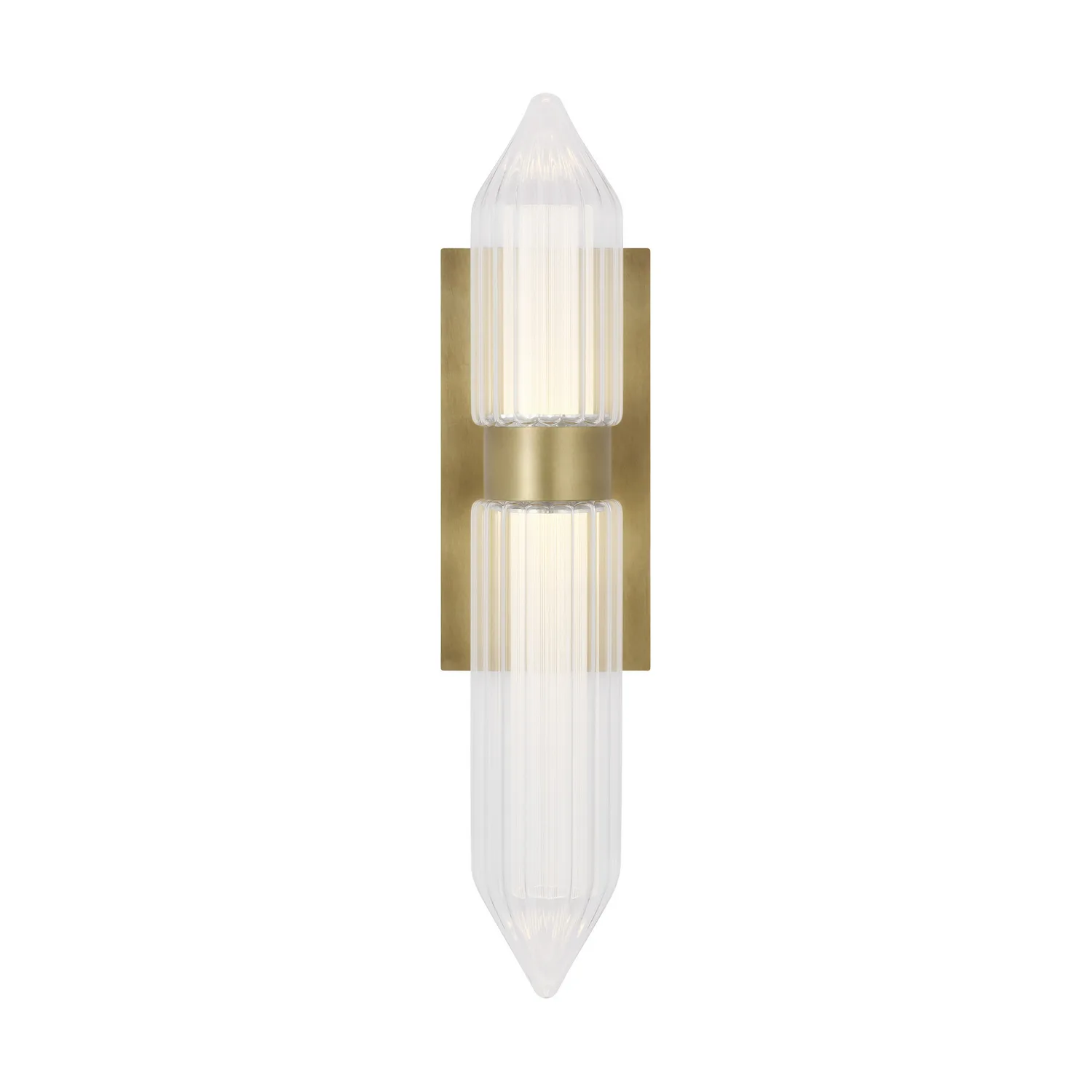 Langston Large LED Wall Sconce in Plated Brass