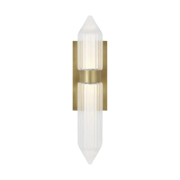Langston Large LED Wall Sconce in Plated Brass