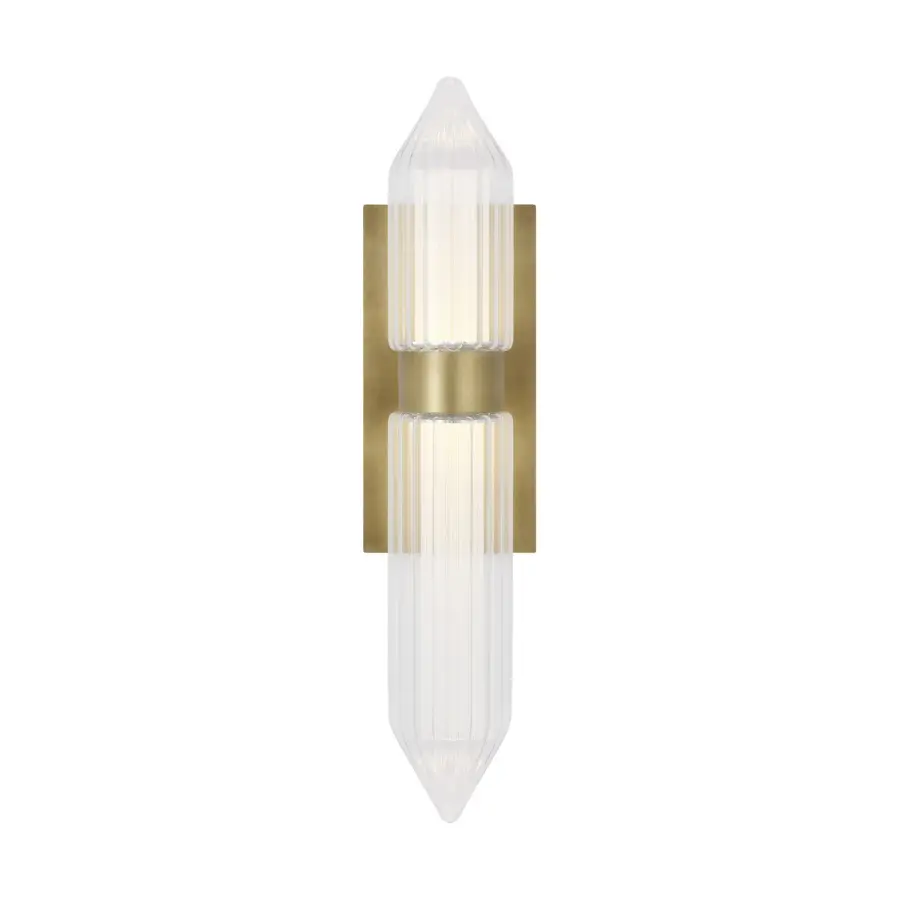 Langston Large LED Wall Sconce in Plated Brass