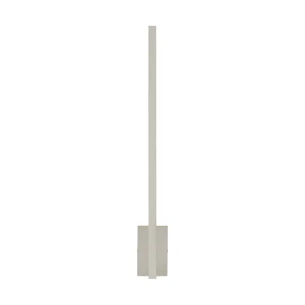 The Stagger LED Wall Sconce by Mick De Giulio delivers sophisticated indirect lighting through a slender 25-inch profile. Its concealed LED source and optional flush canopy create a seamless architectural statement perfect for modern interiors.