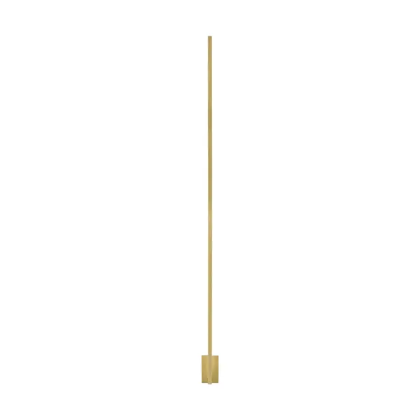 Designed by Mick De Giulio, this extra-large wall sconce makes a bold architectural statement with its substantial 64-inch height. The slender brass body conceals integrated LED technology that provides soft indirect lighting, while dual mounting options allow for either standard or concealed installation.