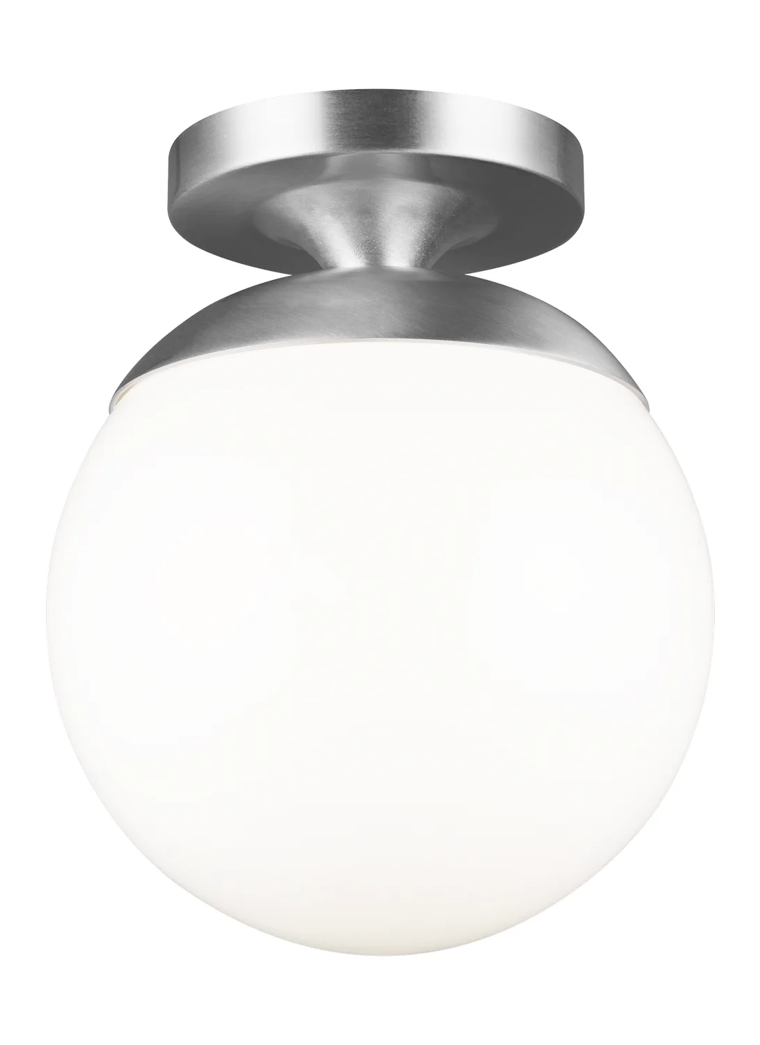 Leo Hanging Globe Semi-Flush Mount in Satin Aluminum