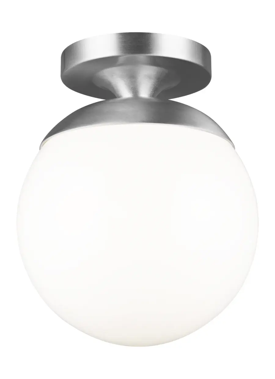 Leo Hanging Globe Semi-Flush Mount in Satin Aluminum