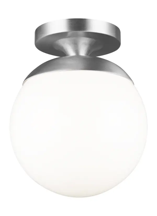 Leo Hanging Globe Semi-Flush Mount in Satin Aluminum