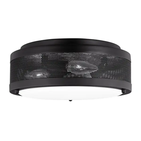 The Vander flush mount combines industrial aesthetics with modern LED efficiency. Its perforated metal exterior and opal diffuser provide functional, glare-free illumination ideal for utility spaces and hallways.