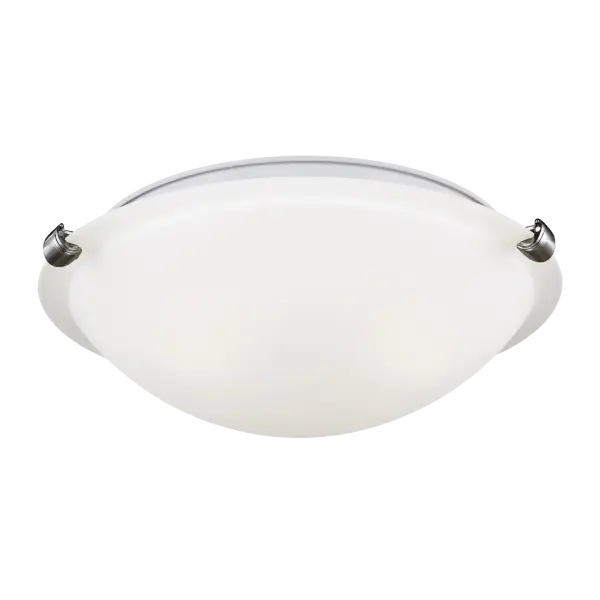 This compact flush mount delivers practical illumination with a refined brushed nickel finish that complements any transitional or contemporary space. Perfect for low-ceiling areas requiring functional lighting.