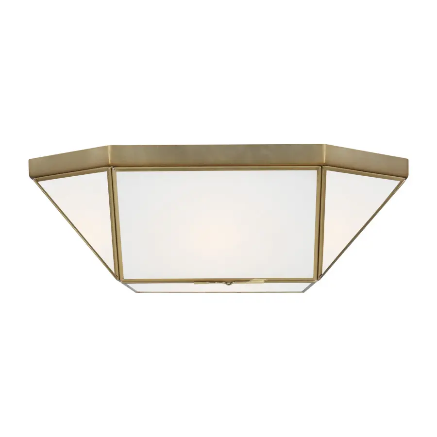 Morrison Two Light Flush Mount in Satin Brass