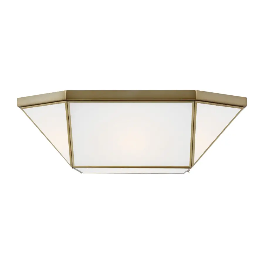 Morrison Four Light Flush Mount in Satin Brass
