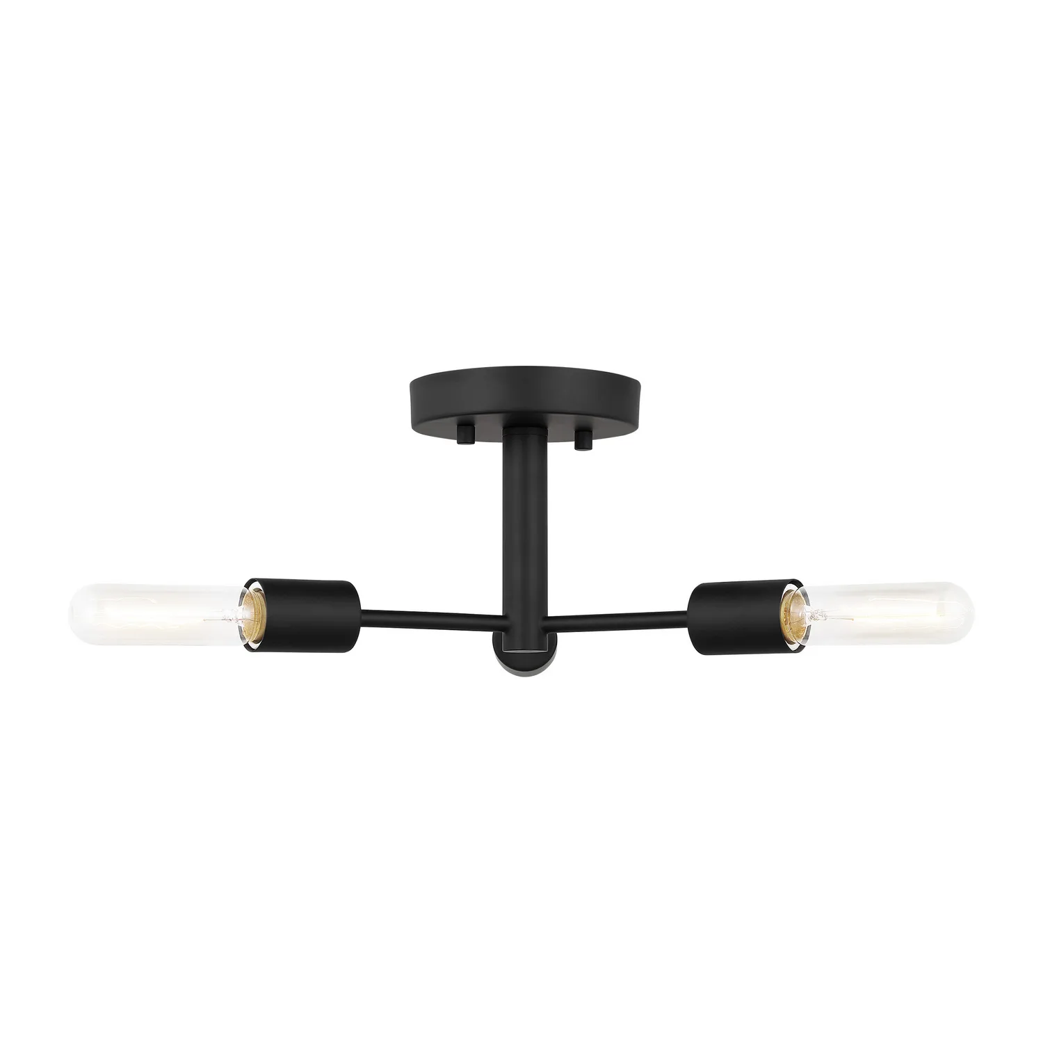 Axis Three Light Semi-Flush Mount in Midnight Black