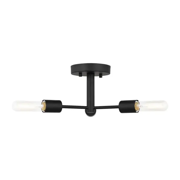 The Axis semi-flush mount combines industrial simplicity with functional versatility. Its fully articulating arms allow customization before or after installation, making it adaptable to various ceiling heights and room configurations.