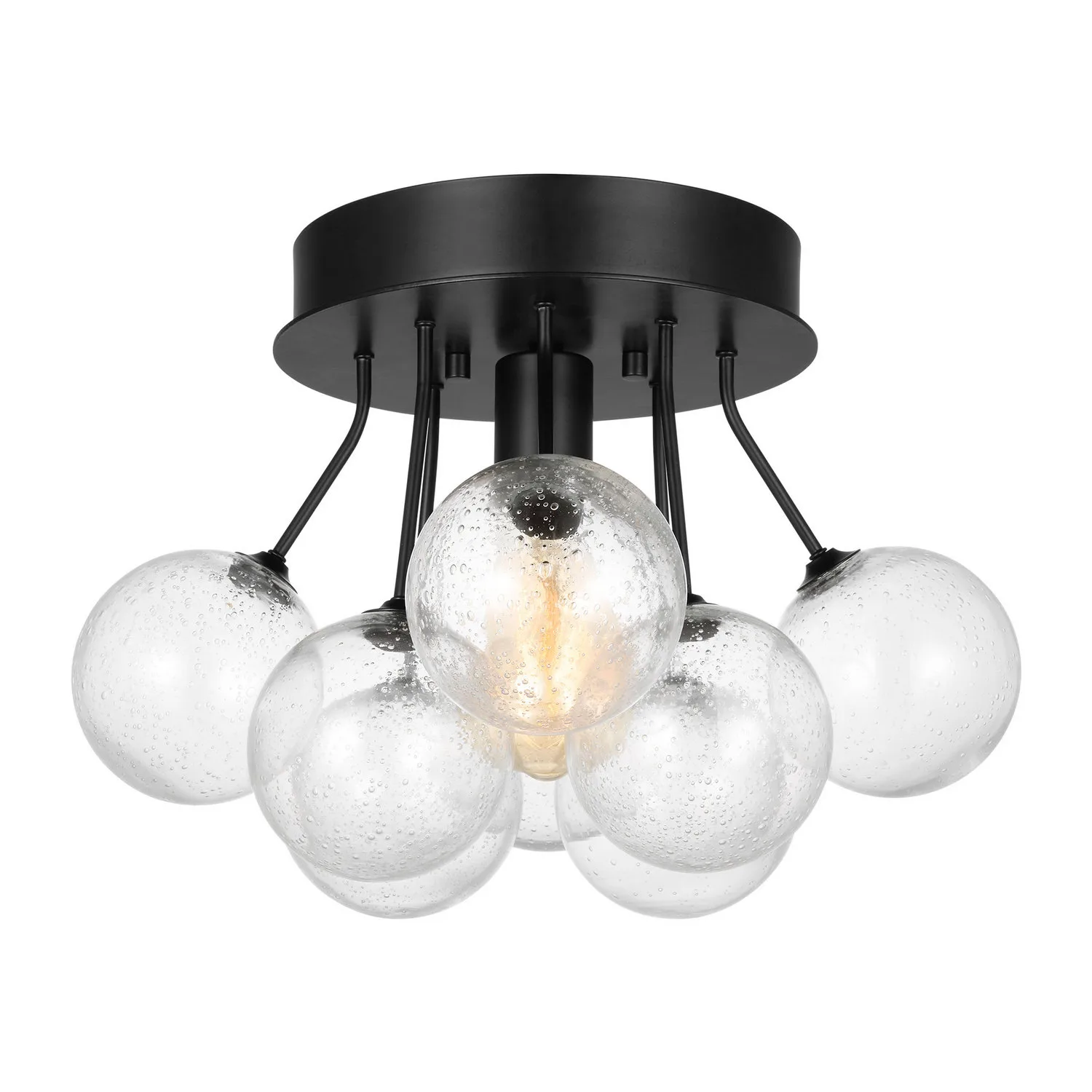 Bronzeville One Light Semi-Flush Mount in Midnight Black