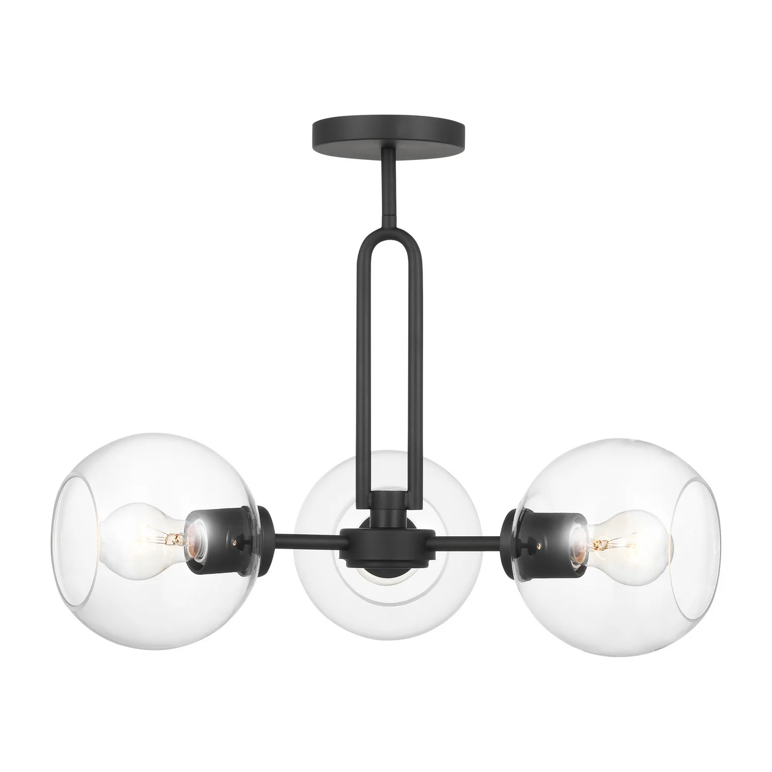 Codyn Three Light Semi-Flush Mount in Midnight Black
