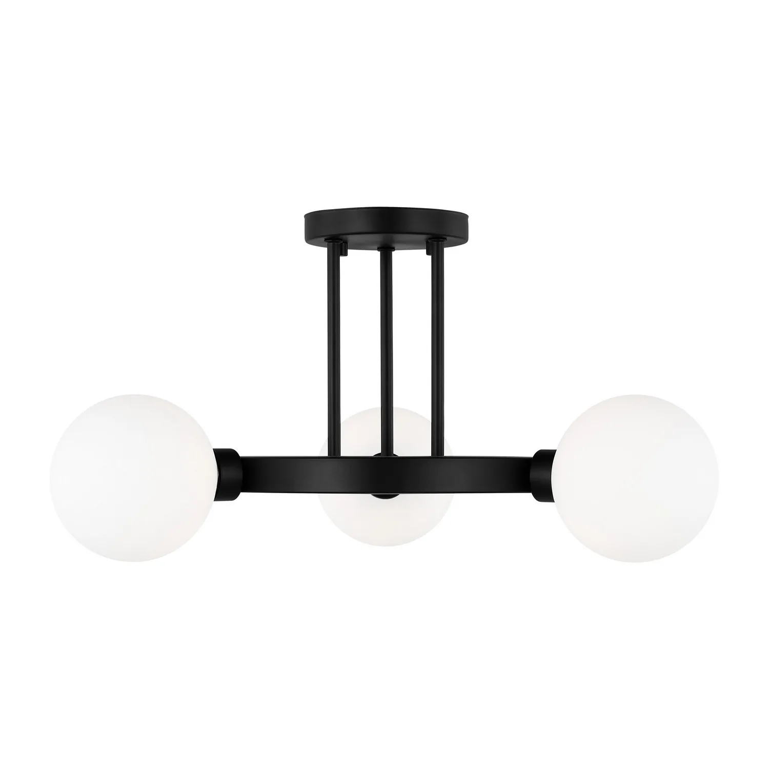 Clybourn Three Light Semi-Flush Mount in Midnight Black