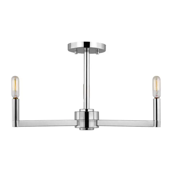 The Fullton semi-flush mount combines minimalist aesthetics with geometric interest through its mix of rectangular and round frames. Its versatile contemporary design and compact profile make it ideal for modern spaces with standard ceiling heights.
