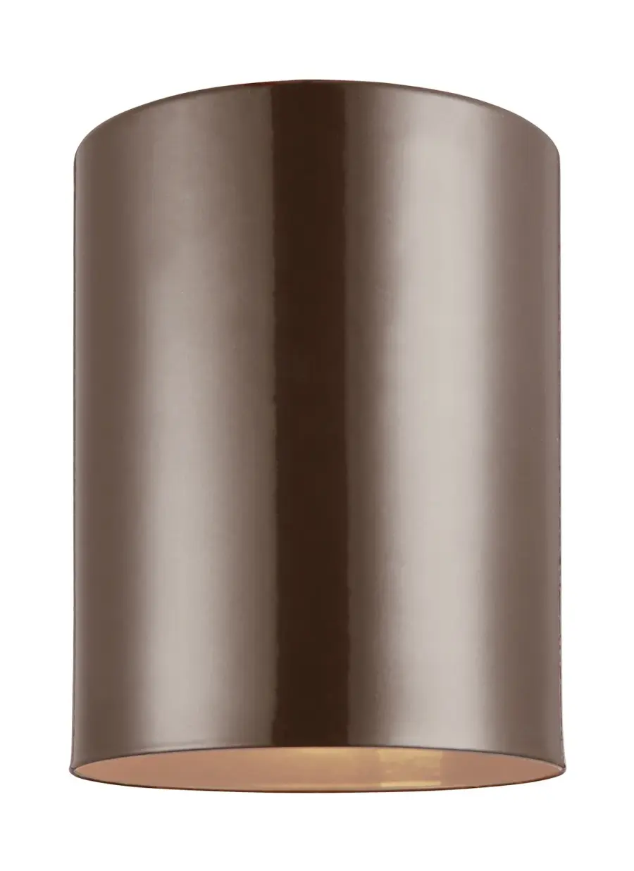 Outdoor Cylinders One Light Flush Mount in Bronze
