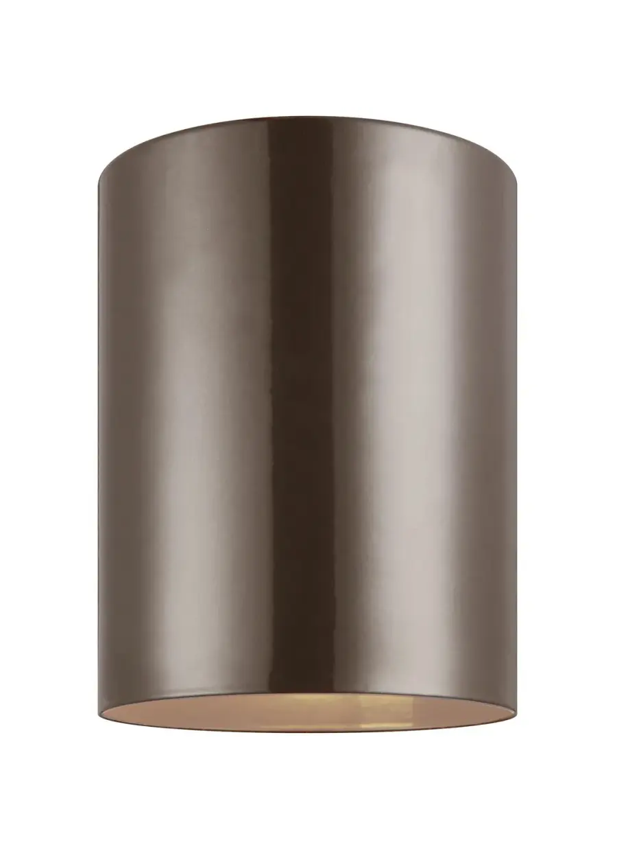 Outdoor Cylinders LED Flush Mount in Bronze
