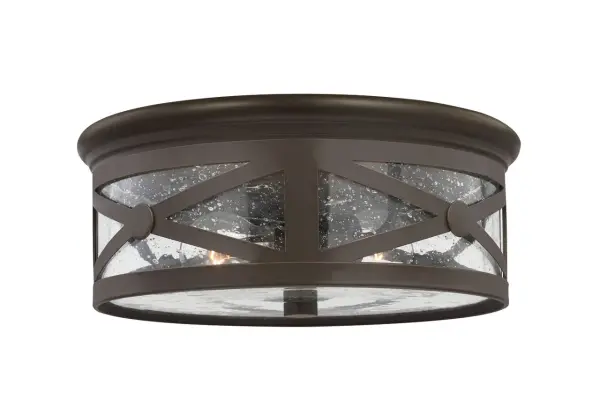 Lakeview Two Light Flush Mount Antique Bronze