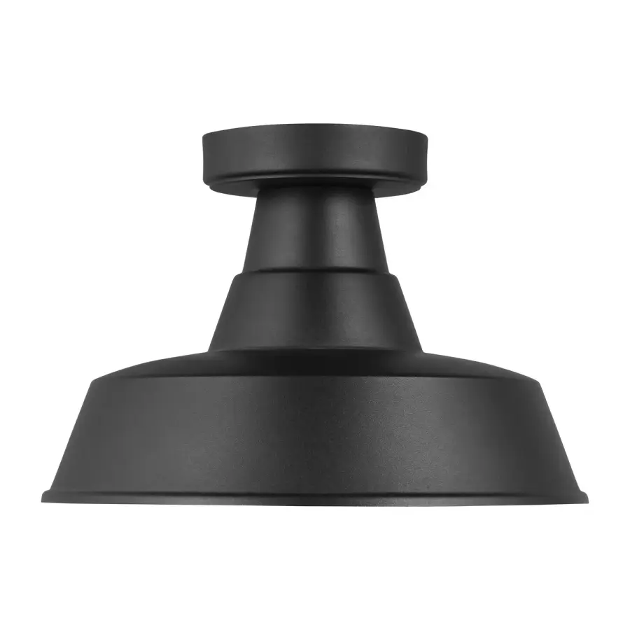 Barn Light One Light Outdoor Flush Mount in Black