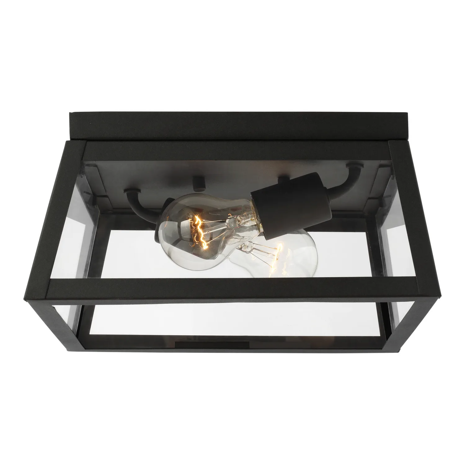 Founders Two Light Outdoor Flush Mount in Black