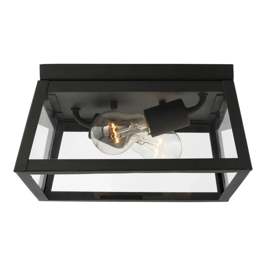 Founders Two Light Outdoor Flush Mount in Black