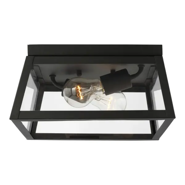 Founders Two Light Outdoor Flush Mount in Black