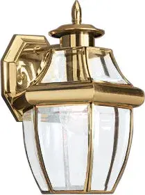 Lancaster Medium Outdoor Wall Lantern in Polished Brass