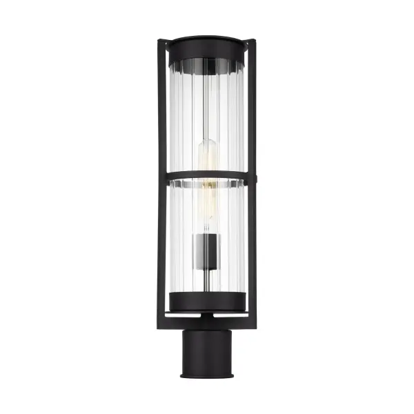 Alcona One Light Outdoor Post Lantern in Black
