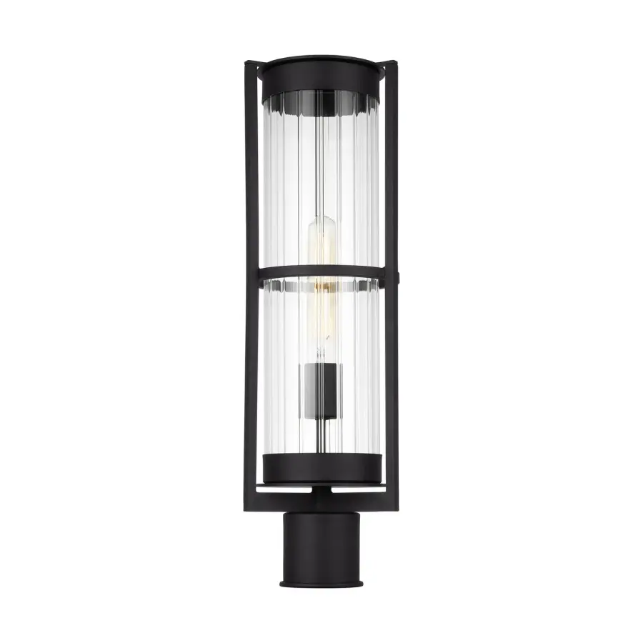 Alcona One Light Outdoor Post Lantern in Black