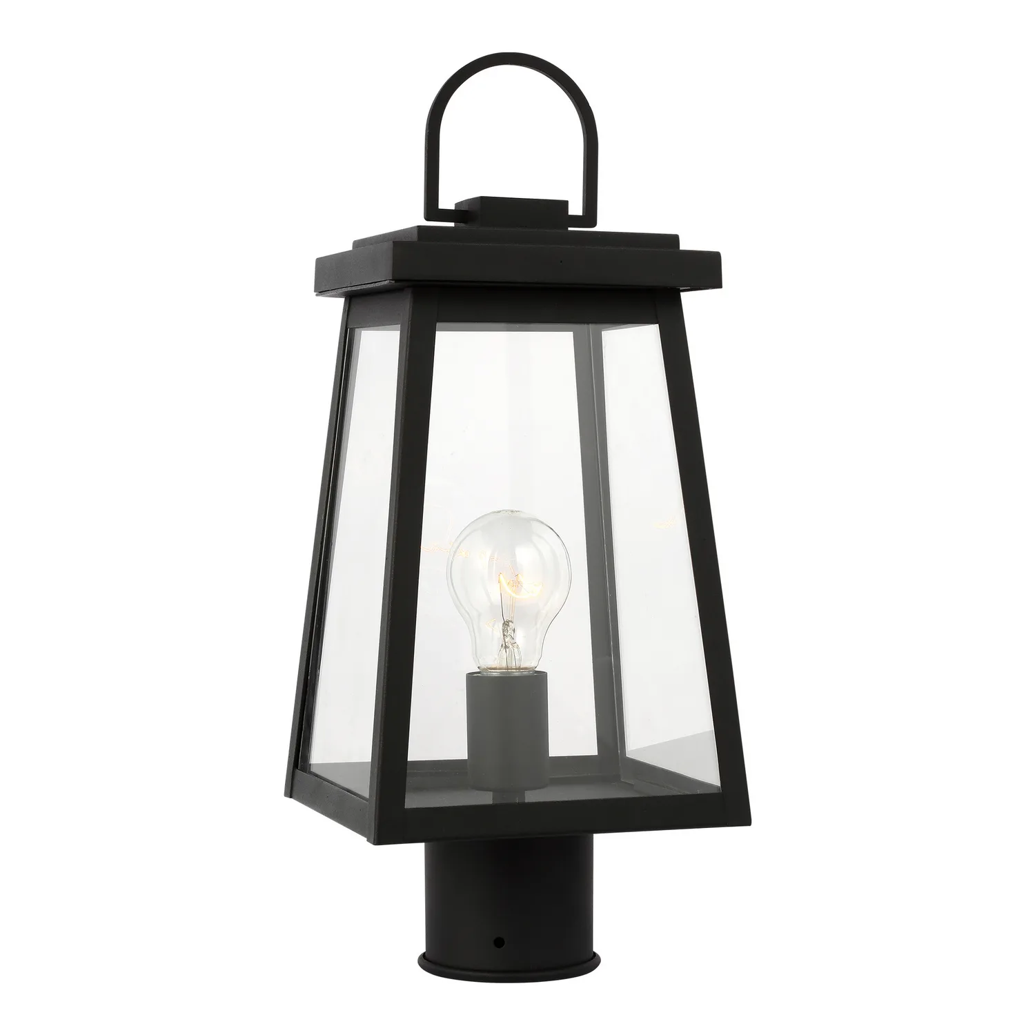 Founders One Light Outdoor Post Lantern in Black