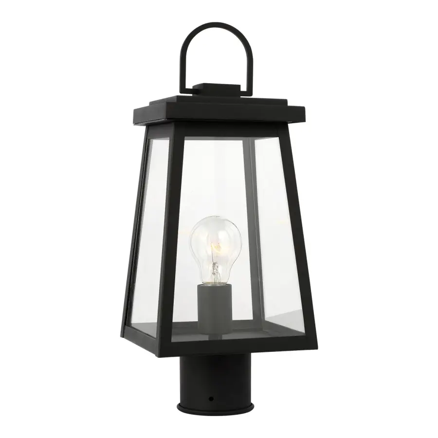 Founders One Light Outdoor Post Lantern in Black