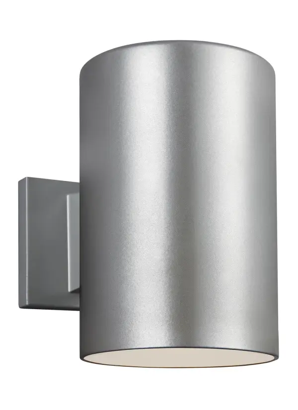 A sleek, cylindrical outdoor wall fixture that delivers focused LED illumination in a compact footprint. The painted brushed nickel finish and aluminum construction provide weather resistance for exposed locations.