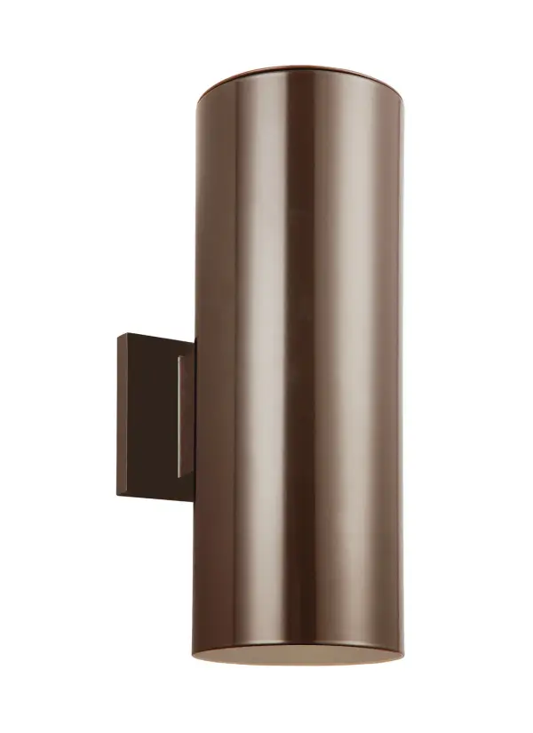 Outdoor Cylinders Two Light Outdoor Wall Lantern in Bronze