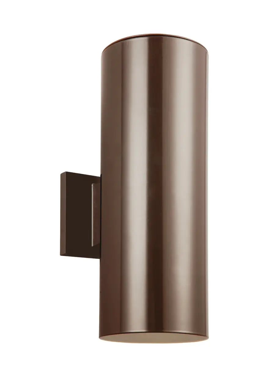 Outdoor Cylinders Two Light Outdoor Wall Lantern in Bronze