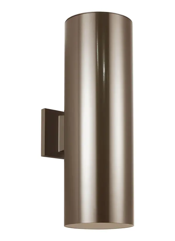 Outdoor Cylinders LED Wall Lantern in Bronze