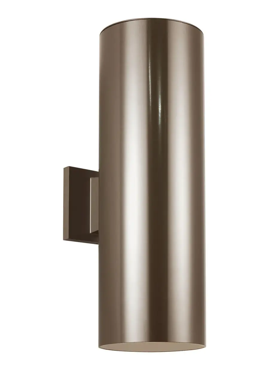 Outdoor Cylinders LED Wall Lantern in Bronze