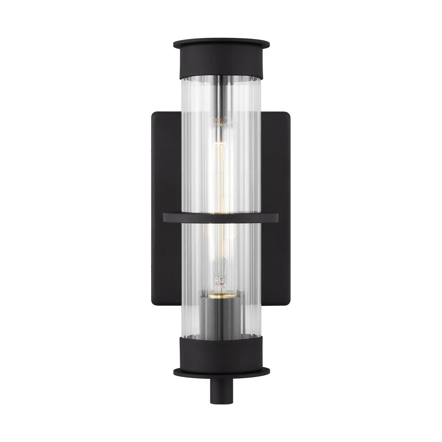 Alcona One Light Outdoor Wall Lantern in Black
