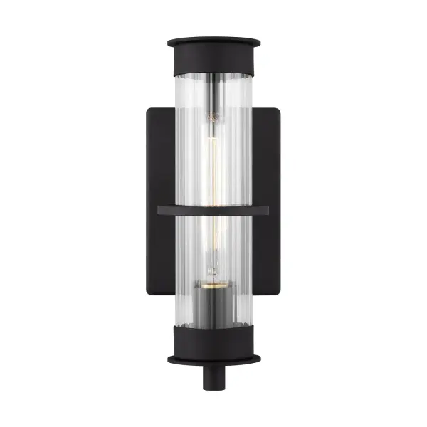 Alcona One Light Outdoor Wall Lantern in Black